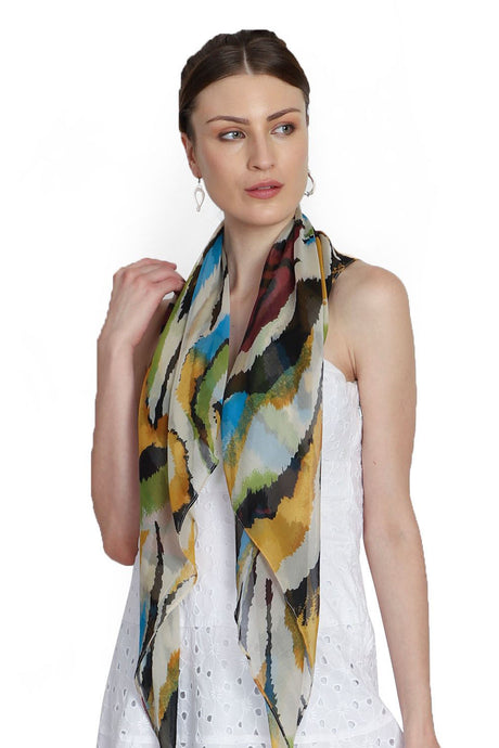 Chiffon Square Scarf in Multi-Color