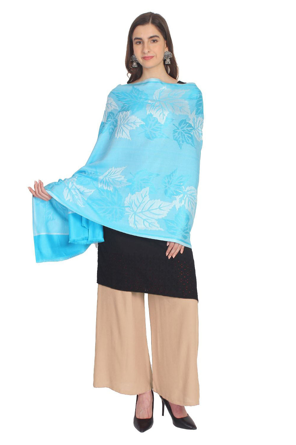 Viscose Shawl In Blue