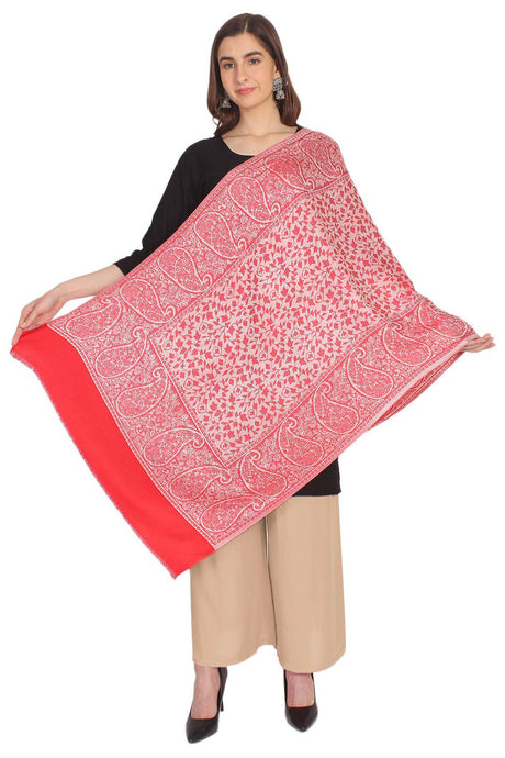 Viscose Shawl in Red And White