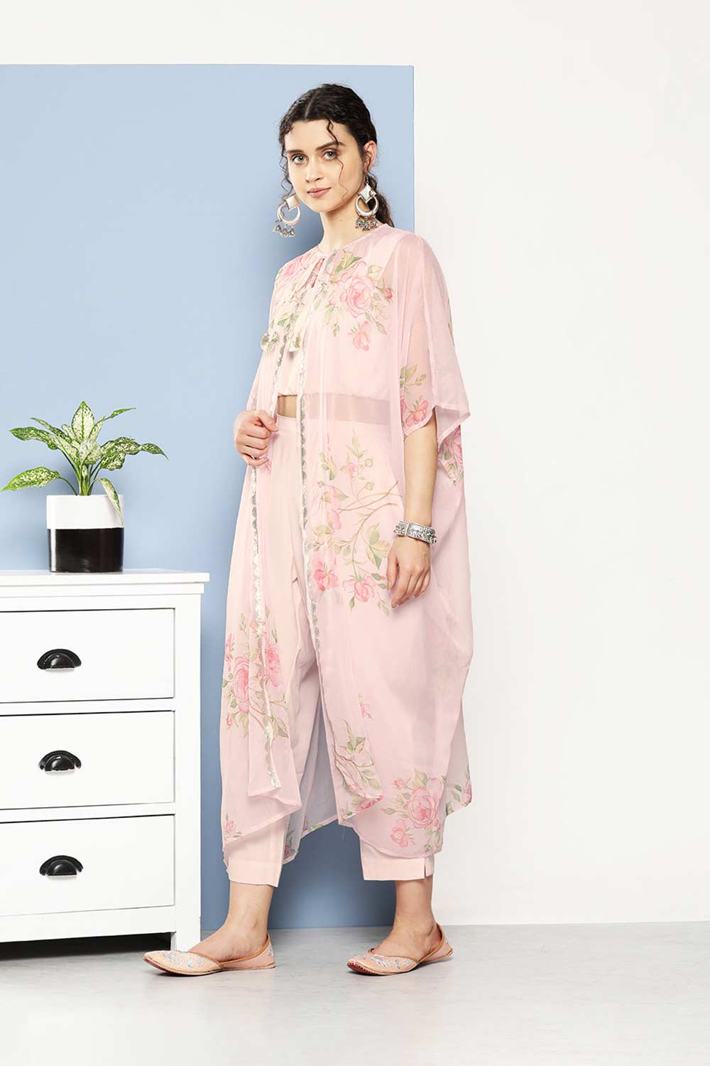 Buy Pink Crepe Printed Co-ords Online