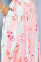 Buy Pink Floral Printed Top with Palazzos & Shrug Online