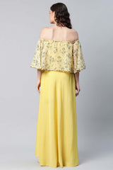 Crepe Printed Yellow Dress