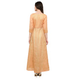 Online Printed Kurta in Peach