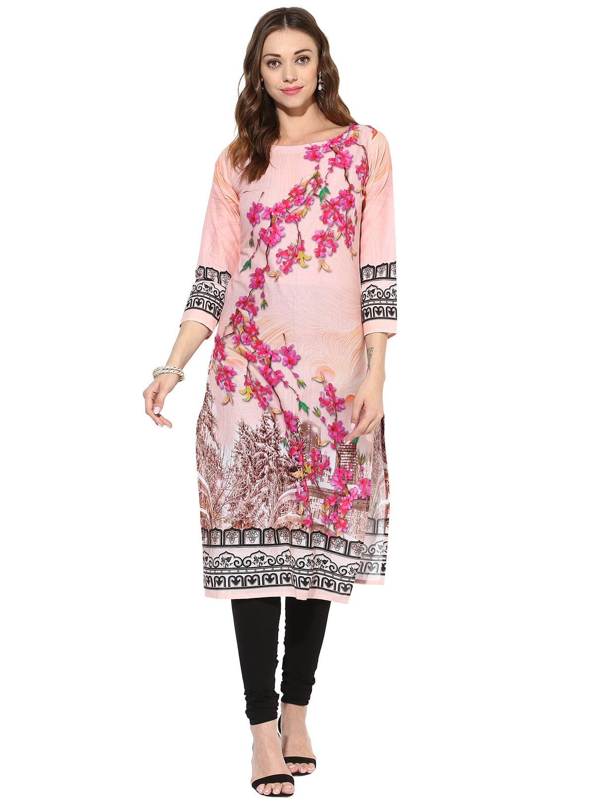 Buy Cotton Kurta in Pink Online