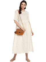 Shop Woman's Cotton Kurta in White At KarmaPlace