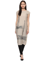 Polyester Kurta Top In Grey