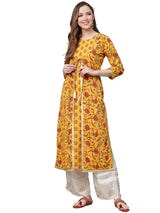 Polyester Kurta Top In Yellow