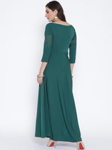 Polyester Kurta Top In Green