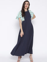 Polyester Kurta Top In Blue