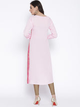 Polyester Kurta Top In Pink