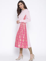 Polyester Kurta Top In Pink