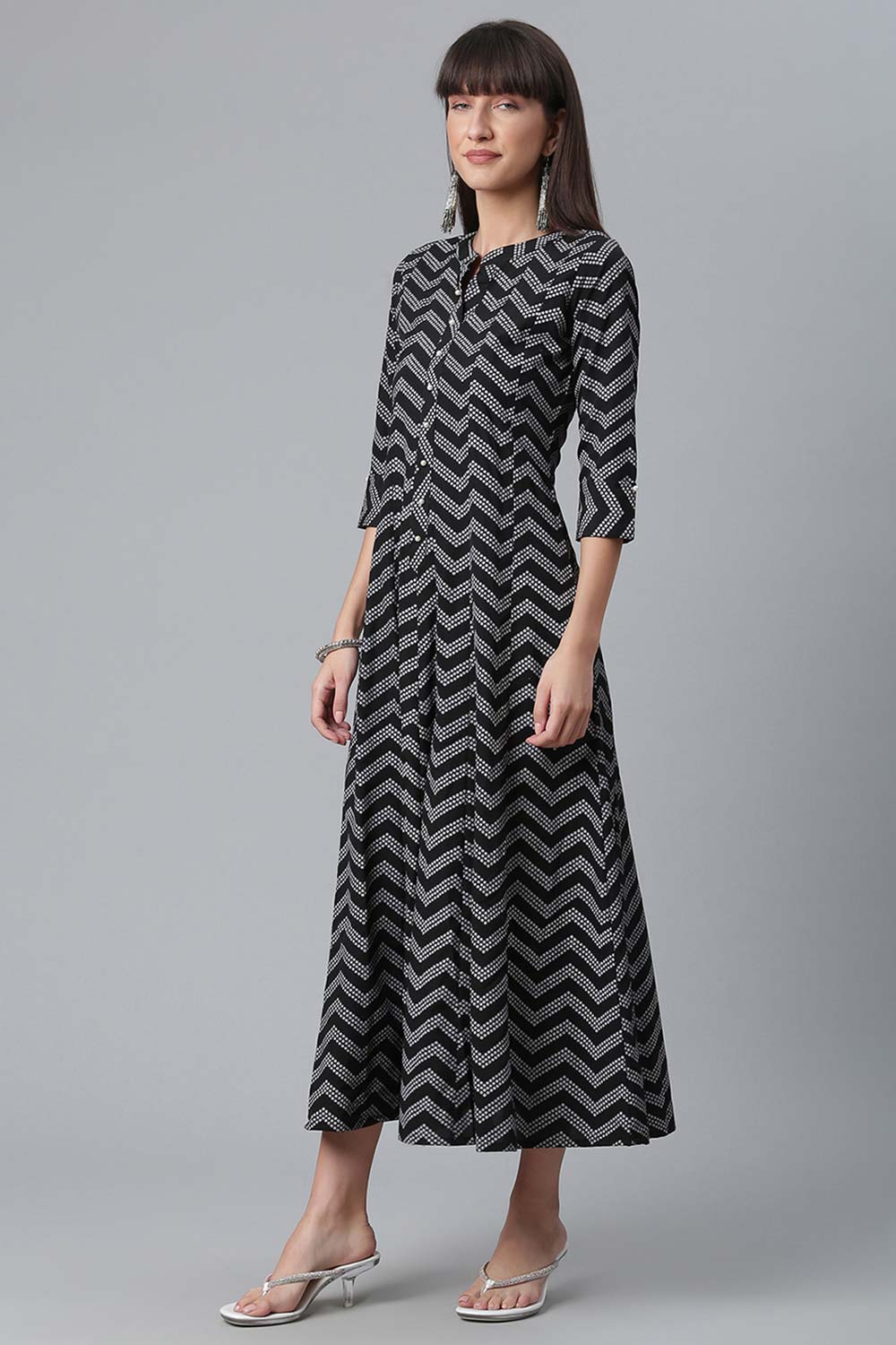 Crepe Black Printed Kurti