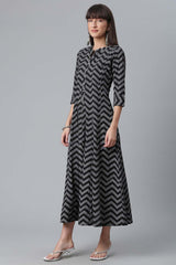 Crepe Black Printed Kurta