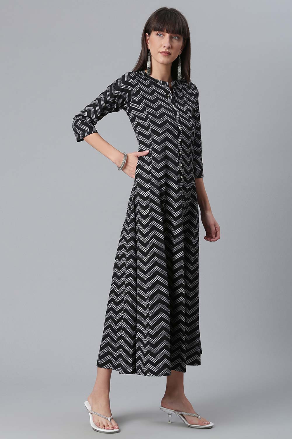 Crepe Black Printed Kurti