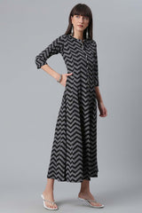 Crepe Black Printed Kurta