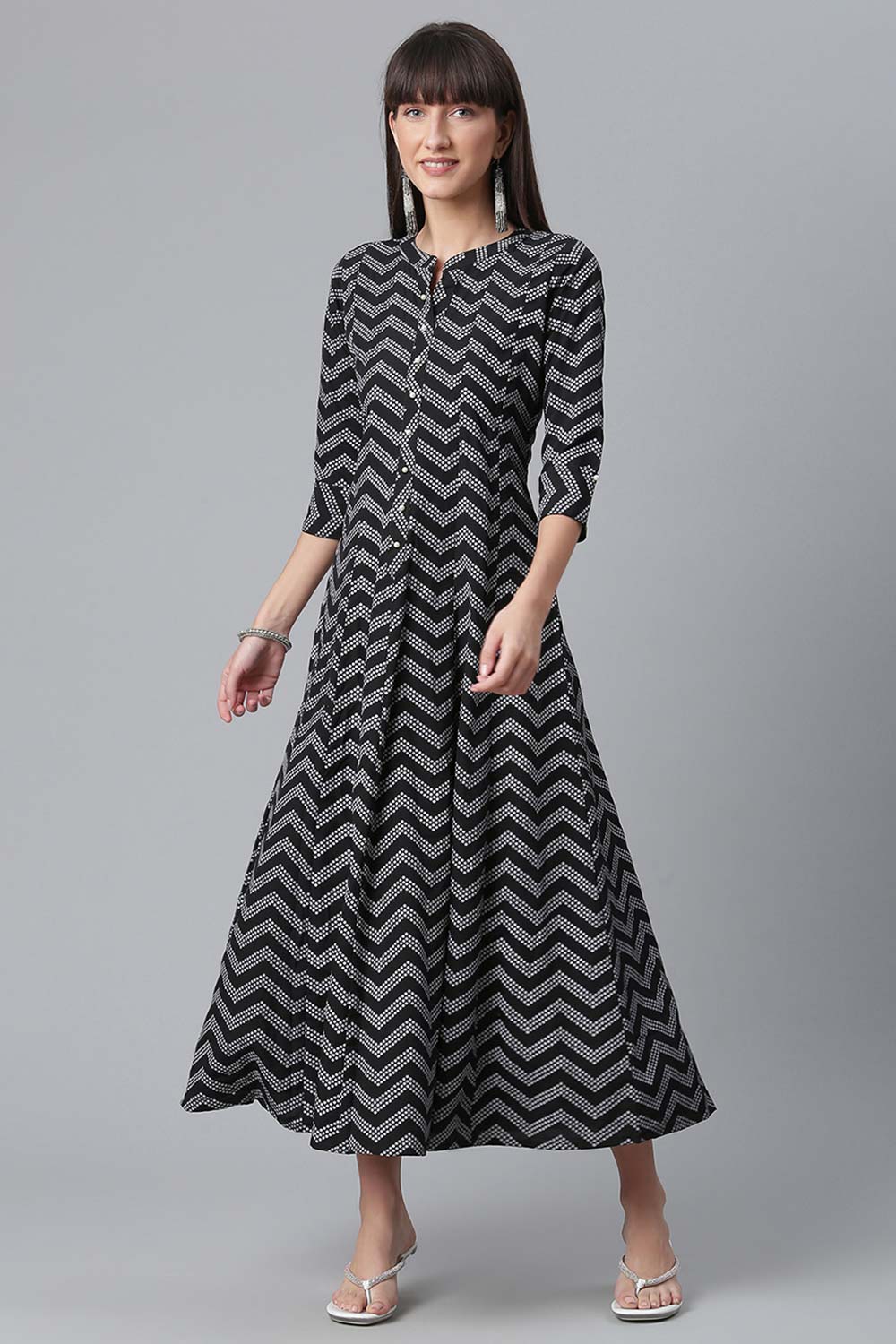 Crepe Black Printed Kurti