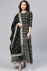 Buy Women's Chanderi Kurta Set in Black