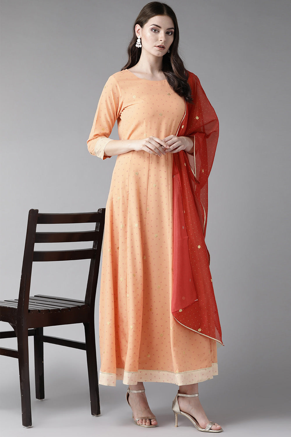 Crepe Foil Ladies Kurta 