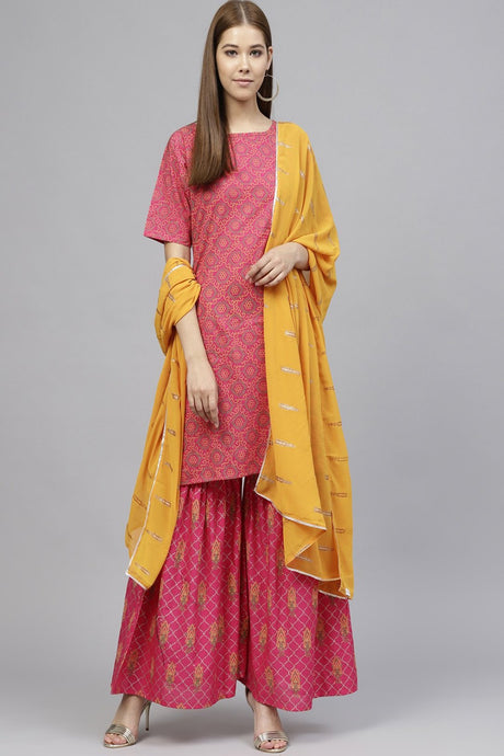 Buy Cotton Kurta Sets in Pink Online