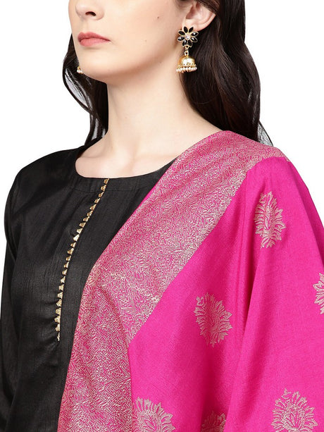 Shop Poly Art Silk Solid For Woman's Kurta Sets in Black At KarmaPlace