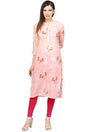 Ahalyaa Muslin Digital Print Kurta in Pink