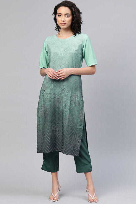 Buy Women's Crepe Kurta Set in Sea Green