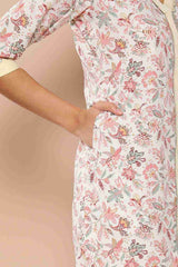 Buy Pink Poly Crepe Printed Kurta Palazzo Set Online