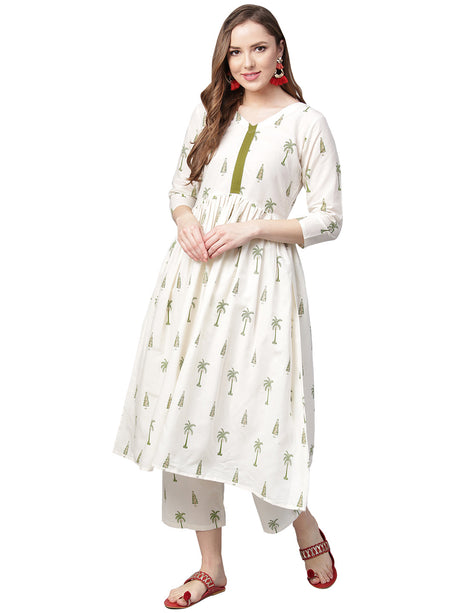 Buy Cotton Kurta Set in White Online