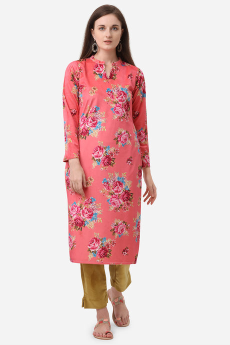 Buy Velvet Kurta Set in Dark Peach