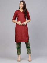 Buy Poly Art Silk Kurta Sets in Red Online