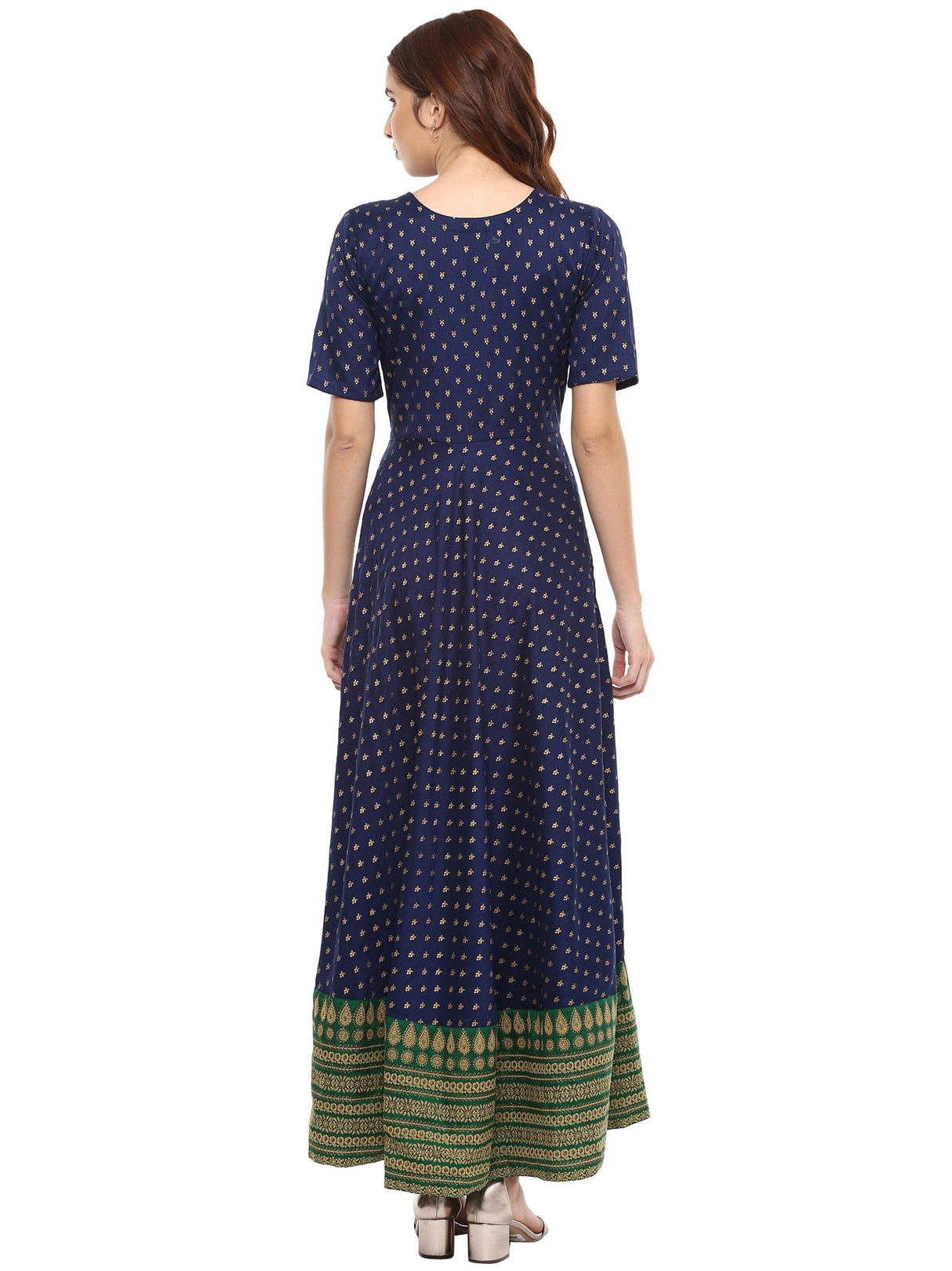 Poly Art Silk Kurta Top In Blue