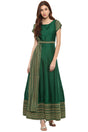 Buy Poly Art Silk Anarkali Kurta in Green Online