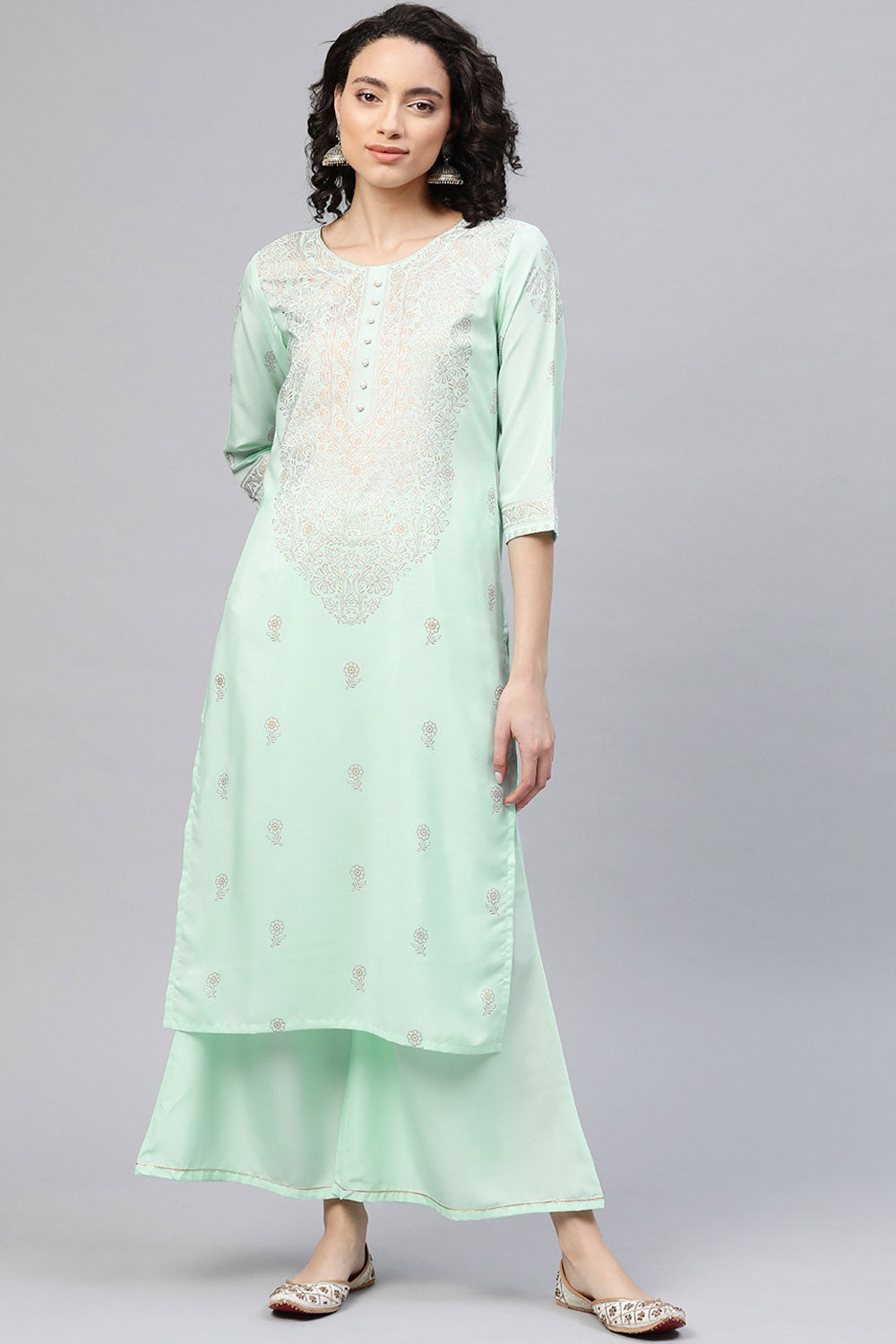 Buy Women's Crepe Kurta Set in Light Green