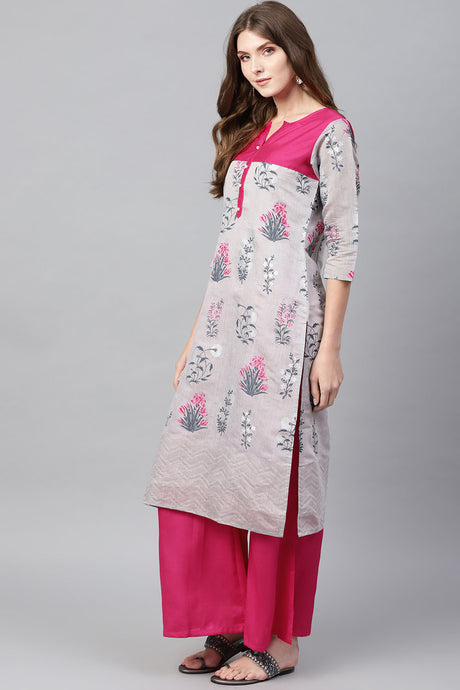 Shop Chanderi Printed Kurta On KarmaPlace 