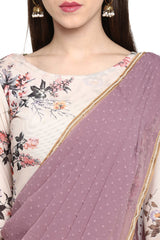 Faux Georgette Digital Print Saree In Mauve