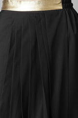 Black Crepe Top Skirt With Shrug