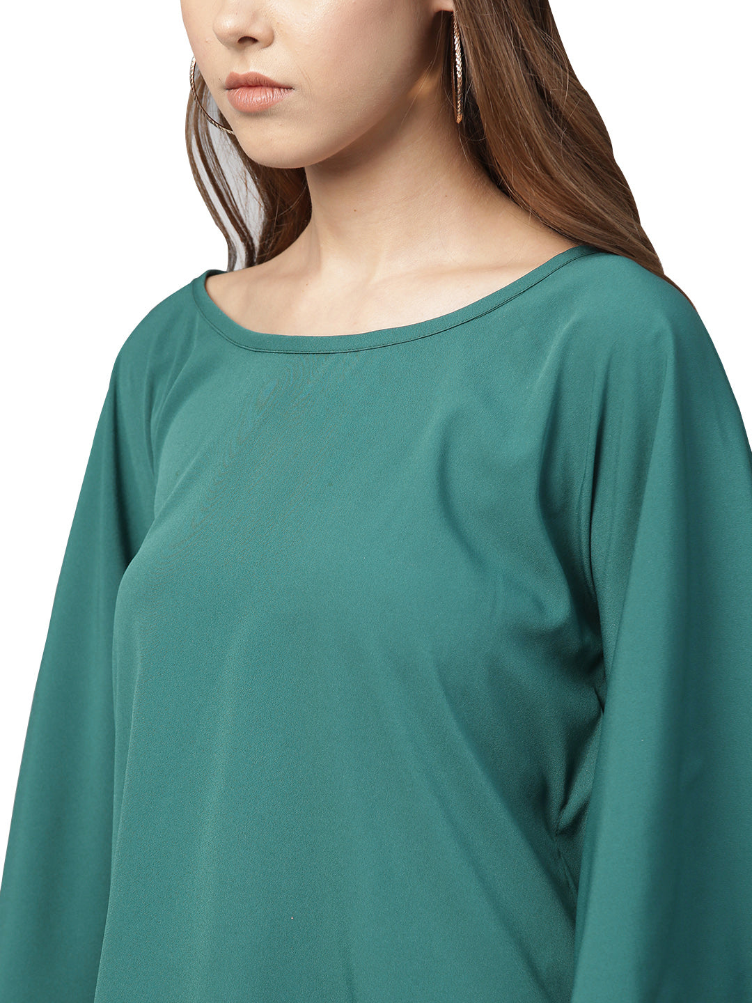 Polyester Kurta Set In Sea Green