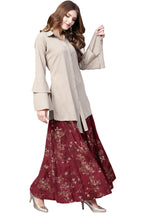 Polyester Kurta Set In Beige