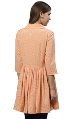 Crepe Printed Tunic In Peach