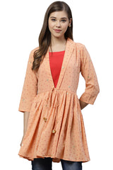 Crepe Printed Tunic In Peach