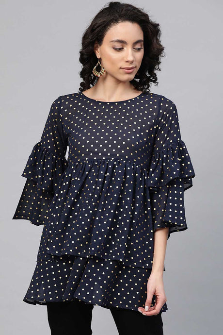 Buy Women's Crepe Tunic In Blue