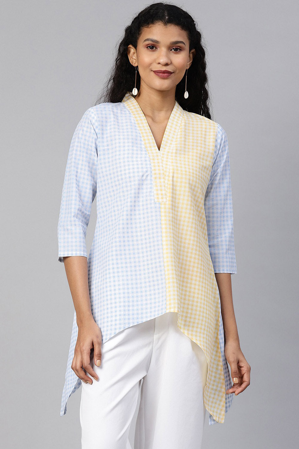 Buy Polyester Checked Kurtis Online