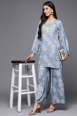 Buy Blue Floral Printed Co Ords Online