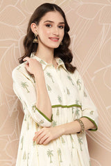 Buy Off White Printed Cotton Tunic with Palazzos Online