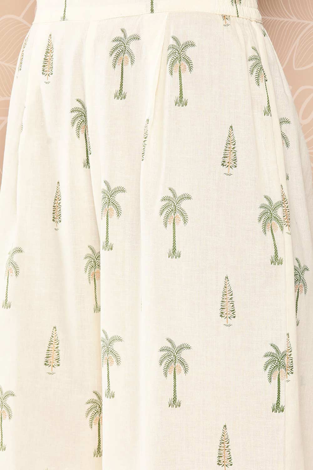 Buy Off White Printed Cotton Tunic with Palazzos Online