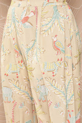 Buy Tan Printed Crepe Tunic With Palazzos Online