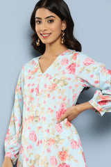 Buy Multi Color Floral Printed Crepe Tunic with Palazzos Online