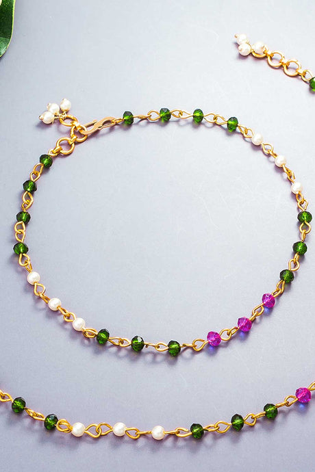 Multicolor Small Bead Anklets