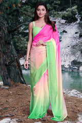 Pink Organza Ombre Saree