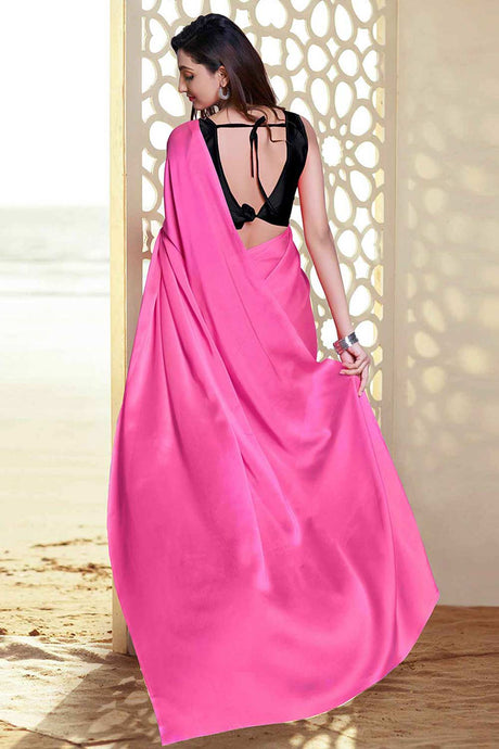 Pink Georgette Saree